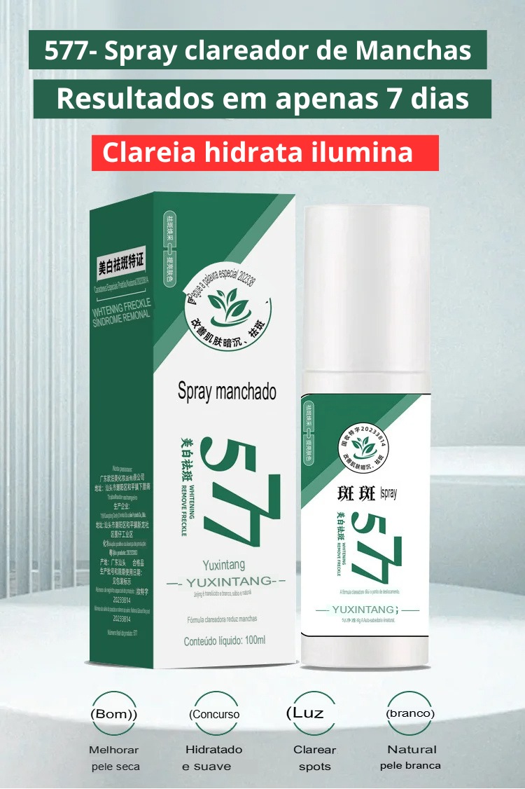 ClareSkin 577 — Spray Removedor de Manchas, Sol, Idade e Melasma! 50% DE DESCONTO + FRETE GRÁTIS!